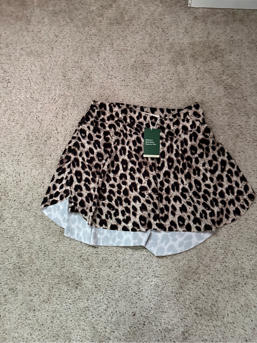 Leopard Print Skirt with Cream and Black Pattern
